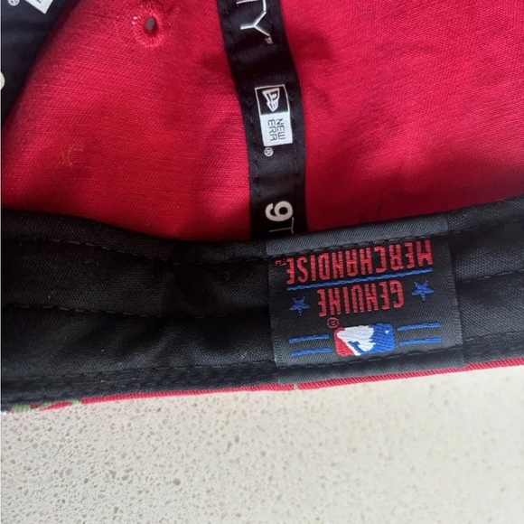 NEW ERA California Angels Women's Youth Cap Hat Floral Design Red with Flowers - Picture 7 of 8